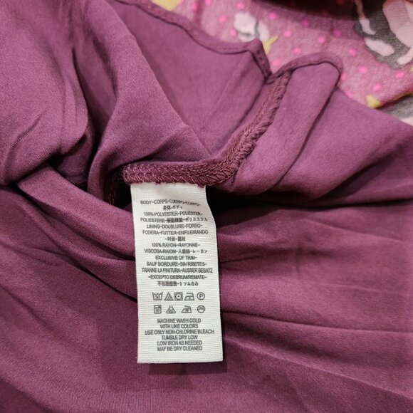 Free People Floral Fit & Flare Purple Dress Longsleeve Lightweight Size 6 - Picture 11 of 11